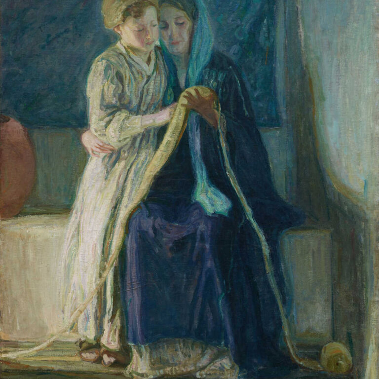 Mother and Son Reading the Scriptures