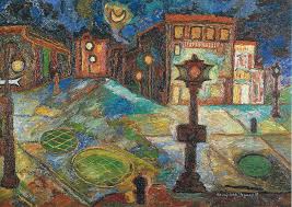 Greenwich Village Night Scene