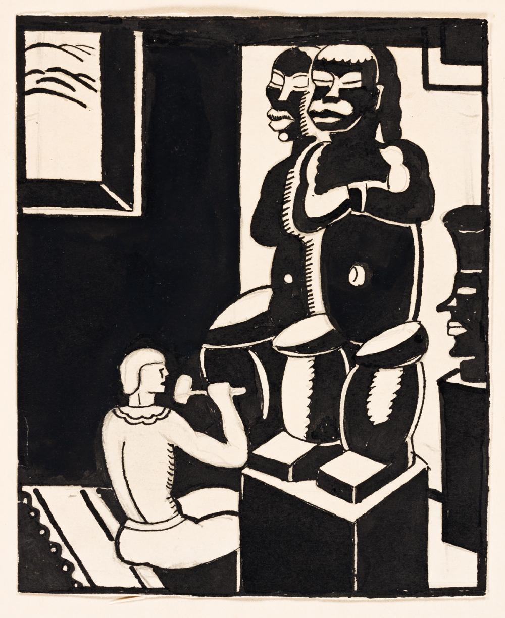 Man Carving Idols